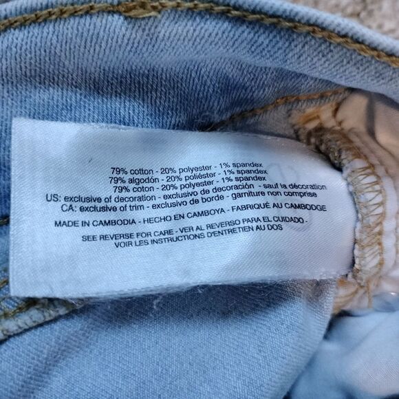 Women's Jessica Simpson Y2k Light Wash Ankle Flare Embroidered Jeans Sz 18w - Picture 7 of 9